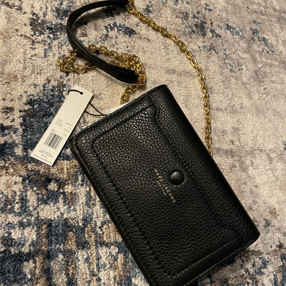 NWT MARC JACOBS BLACK LEATHER CROSSBODY